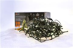 Solight LED venkovní vánoční řetěz, 200 LED, 20m, přívod 5m, 8 funkcí, časovač, IP44, teplá bílá