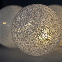 Solight LED řetěz vánoční koule bavlněné, 10LED, 1m, 2x AA, IP20 