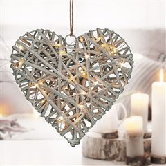 Solight LED ratanové srdce, 30x LED, 2x AA, 30cm