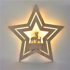 Solight LED nástěnná dekorace vánoční hvězda, 24x LED, 2x AA