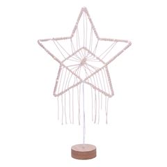Solight LED vánoční hvězda stolní, pletená, 35x LED, 2x AAA