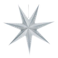 Solight LED vánoční hvězda stříbrná, závěsná, časovač, 60cm, 20x LED, 2x AA