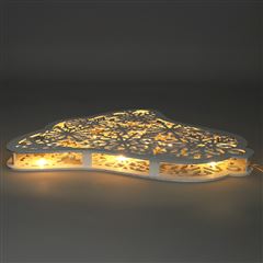 Solight LED dřevěný vánoční zvoneček, 9x LED, bílá, 30cm, časovač, 2x AA