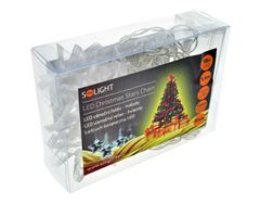 Solight LED vánoční řetěz, hvězdy, 1,5m, 10x LED, 2x AA, modré světlo