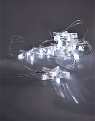 Solight LED vánoční řetěz, hvězdy, 1,5m, 10x LED, 2x AA, bílé světlo