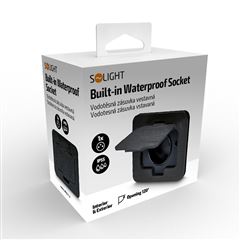 Solight vestavná podlahová zásuvka, IP55, matná černá, obdélníkové víčko