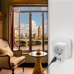 Solight cestovní adaptér s USB do Velké Británie, typ G