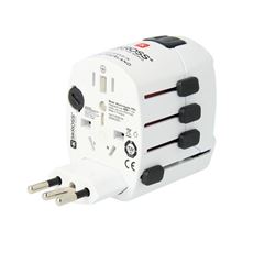 SKROSS cestovní adaptér PRO - World & USB, univerzální, uzemněný, USB-A 12W