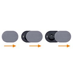 Solight 1z + USB A+C 20W PD vestavná zásuvka s posuvným víčkem, 2m, stříbrná