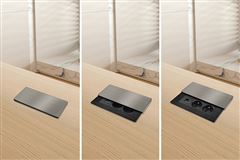 Solight vestavný blok zásuvek s posuvným krytem, 2 zásuvky, USB A+C 65W PD, 2m, stříbrný