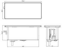Solight vestavný blok zásuvek s posuvným krytem, 2 zásuvky, USB A+C 65W PD, 2m, stříbrný