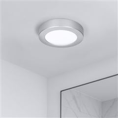 Solight LED mini panel koupelnový 2v1, 3CCT, podhledový/přisazený, 12W, 1020lm, IP54, stříbrná, kulatý
