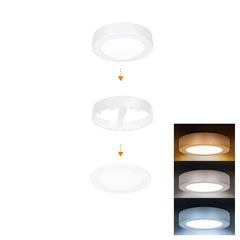 Solight LED mini panel koupelnový 2v1, 3CCT, podhledový/přisazený, 12W, 1020lm, IP54, bílá, kulatý
