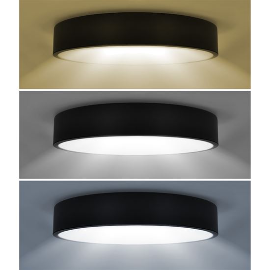 Solight LED stropní osvětlení  LECCE, 3CCT, 36W, 2100lm, 30cm, 3000/4000/6000K, černá
