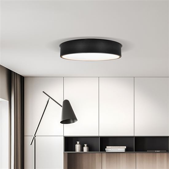 Solight LED stropní osvětlení  LECCE, 3CCT, 36W, 2100lm, 30cm, 3000/4000/6000K, černá