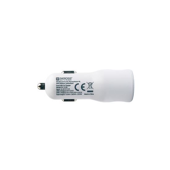 SKROSS USB A+C nabíjecí autoadaptér Dual Car Charger, 20W PD