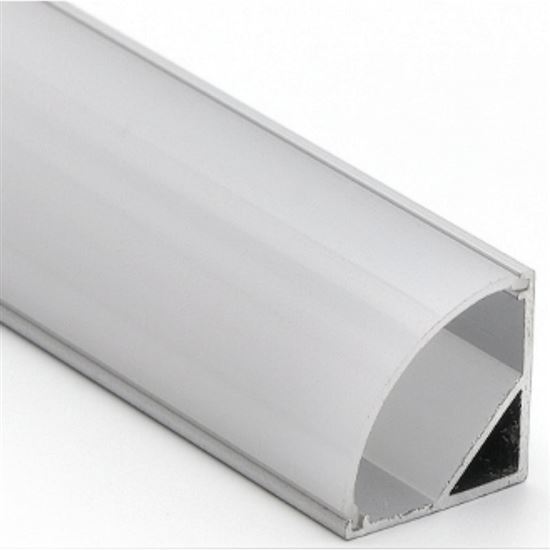 Solight hliníková lišta pro LED pásky, rohová, 16x16mm, mléčný difuzor, 1m