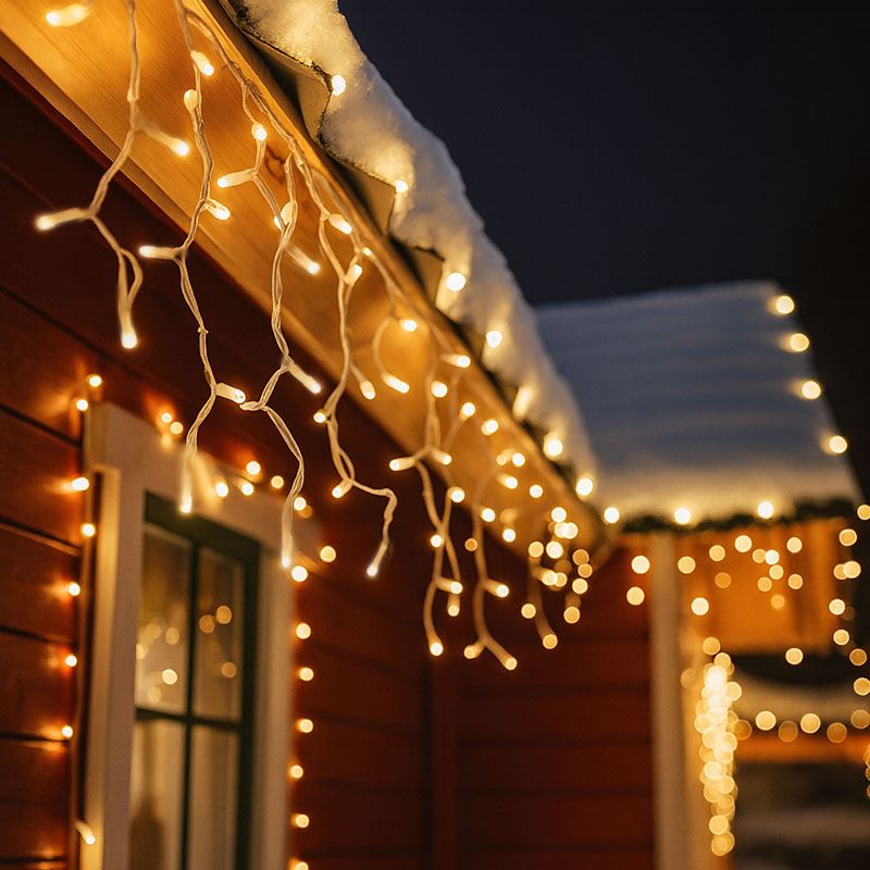 Solight LED vánoční závěs, rampouchy, 360 LED, 9m x 0,7m, přívod 6m, venkovní, teplé bílé světlo