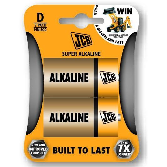 JCB SUPER alkalická baterie LR20, blistr 2 ks