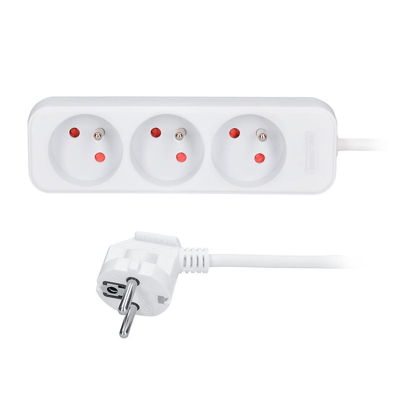 Solight prodlužovací přívod 5m, 3 zásuvky, 16A/3680W, PVC, bílý