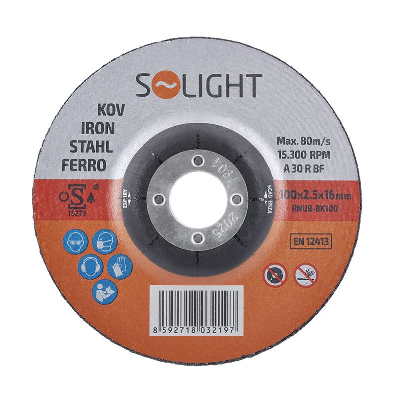 Solight brusný kotouč na ocel 100 x 2,5 x 16 mm 