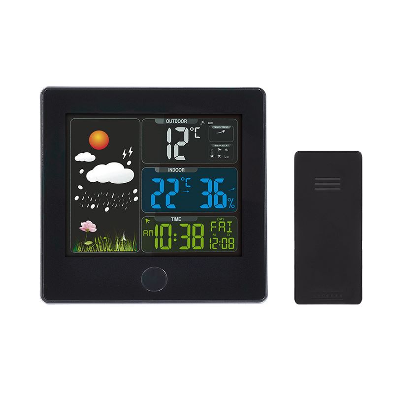 Solight meteostanice, barevný LCD, teplota, vlhkost,RCC, černá