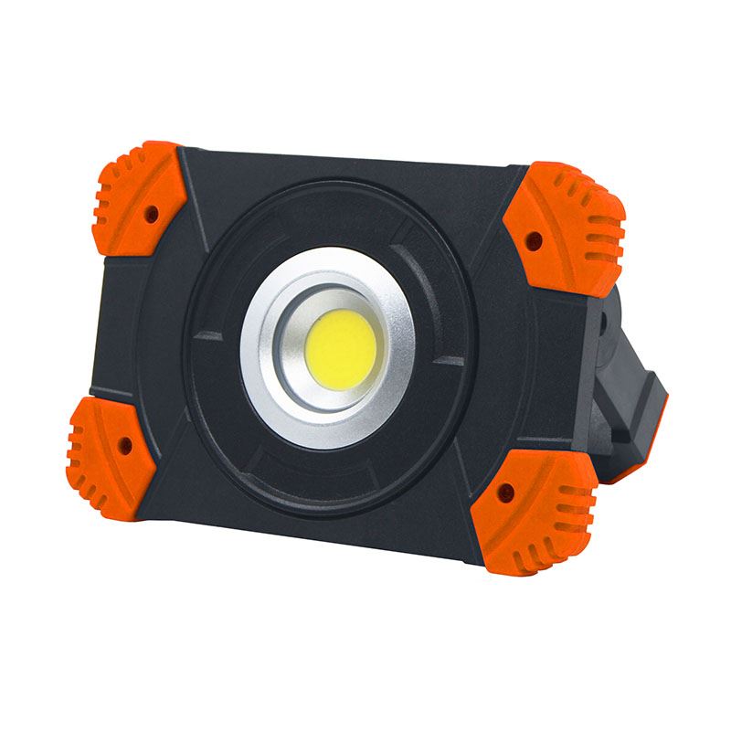 Solight LED reflektor 10W, přenosný, nabíjecí, 1000lm, oranžovo-černý