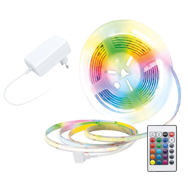 Solight LED SMD RGB pásek, sada s adpatérem, 3m, dálkové ovládání, 10W/m, multicolor