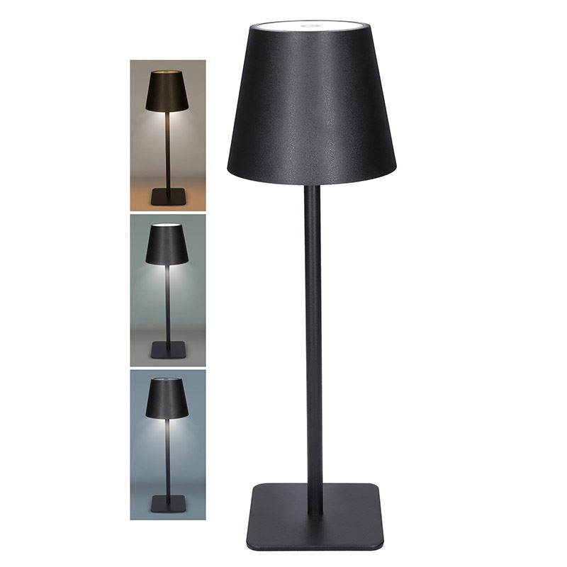 Solight LED nabíjecí lampička Lucca, 120lm, změna CCT, stmívání, černá