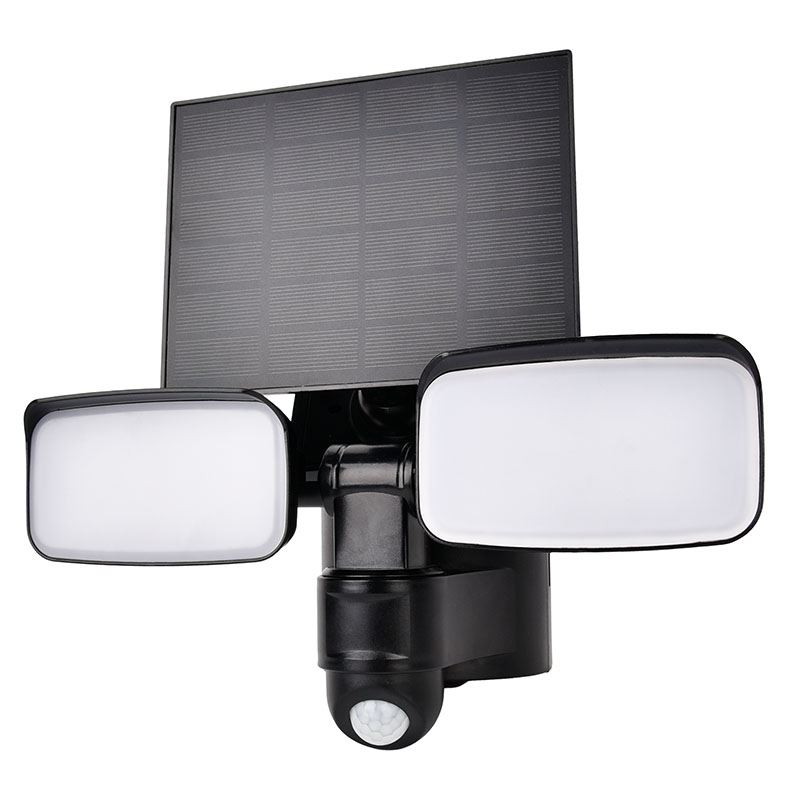 Solight LED solární osvětlení se senzorem, 9W, 850lm, 4000K, Li-Ion, černá