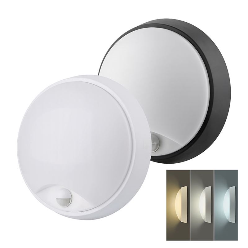 Solight LED venkovní osvětlení se senzorem, 3 CCT,  15/18/20W, 1800lm, 22cm, 2v1 - bílý a černý kryt
